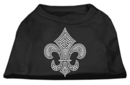 Black XL Dog Shirt with Silver Fleur de lis Rhinestones - £11.88 GBP