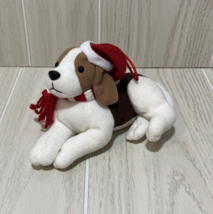 Stuffins small beagle wearing Santa hat Plush puppy dog hanging ornament... - £7.88 GBP