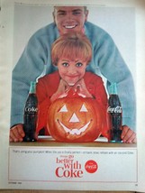 Coke Couple With Halloween Pumpkin Print Magazine Advertisement 1964 - $9.99