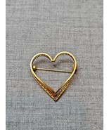 Vintage Open Gold Tone Heart Pin Pinback Brooch, 1.125&#39;&#39; Length - $9.83 CAD