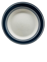Mainstays Casual Banded Cobalt Blue Stoneware Dinner Plate 10”-Scratches Noted - £10.64 GBP