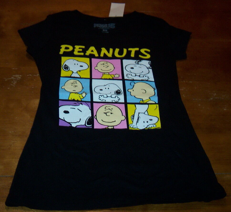 Primary image for WOMEN'S TEEN Juniors Peanuts SNOOPY CHARLIE BROWN T-shirt XS NEW w/ TAG