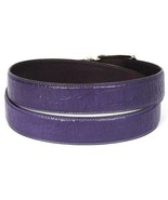 Paul Parkman Mens Belt Crocodile Embossed Purple Italian Hand-Painted B0... - $169.99