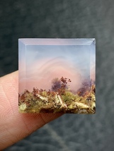 Tiny Scenic Moss Agate Square Cabochon 16x16x5mm - $42.99