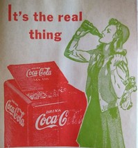 Coca-Cola Soda Bottle Dry Server Bag Lady Cooler Roller Skate Vintage NOS 1932 - £9.22 GBP