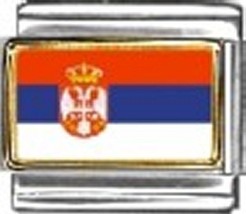 Serbia Photo Flag Italian Charm Bracelet Jewelry Link - £7.07 GBP