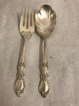 1847 ROGERS  SILVER HERITAGE  2 Pc SALAD SERVING SET Silver plate - $19.79