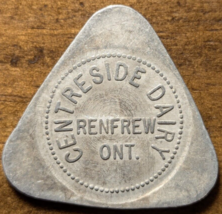 Renfrew, Ontario, Canada Centreside Dairy Triangle Quart Milk Bottle Tra... - $11.29