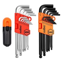 HORUSDY Allen Wrench Set, Hex Key Set Long Arm Ball End Hex Wrench Set, Inch/Met - £19.97 GBP