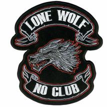 Hot Leathers Lone Wolf Embroidered Patch (13&quot; Width x 15&quot; Height) - £20.83 GBP
