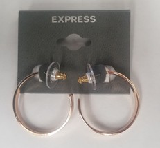 Express 1&quot; Gold Hoop Earrings NEW - £8.69 GBP