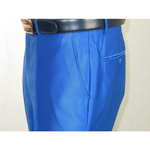 Mens Tuxedo Formal Suit ROYAL DIAMOND Slim Fit 3Pc Vested shiny Satin SL83 Blue image 2