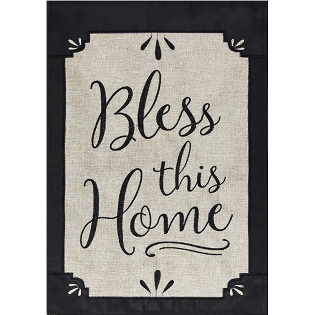 Meadow Creek Bless This Home Decorative Burlap Garden Flag-2 Sided, 12.5... - $21.03 CAD