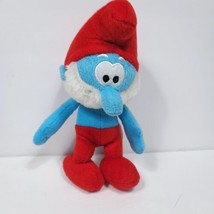 The Smurfs Papa Smurf Blue Red Hat Grandpa Plush Stuffed Animal Nanco 9&quot; - £13.44 GBP