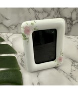 Vintage 90s Ceramic Picture Frame White Pink Floral Cottagecore Pastel S... - €22,10 EUR