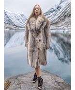 Unisex Soft Plush Fur Coat Large Shawl Collar Vintage M/L Fast Ship - $699.00