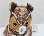 Wild Republic Hooting Great Horned Brown Owl Plush w/ Sound Audubon Bird... - $15.47