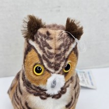 Wild Republic Hooting Great Horned Brown Owl Plush w/ Sound Audubon Birds New 6&quot; - £12.17 GBP