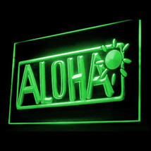 120084B Aloha Tropical Sign Here Hawaii Summer Greetings Beach LED Light Sign - £17.63 GBP