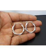  Twist Silver Hoop Earrings, Round Hoop Earrings, Womens Earrings | Sup ... - $78.00