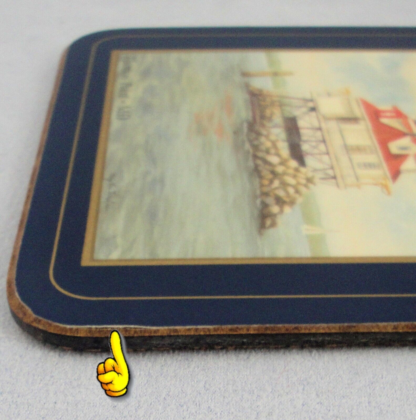 England Pimpernel American Lighthouses 5 Drink Coasters Cork Back 41/8" Square Coasters