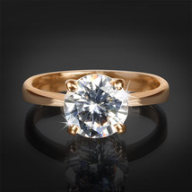 1.25 Carat Womens Solitaire Ring Round Cut 4 Prong Rose Gold Plated Size 5-9 - £18.93 GBP