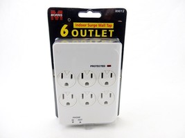 6-Outlet Surge Tap w/Phone In/Out Protect, Fits Over Wall Plug ~ Morris #89012 - £11.60 GBP