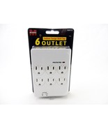 6-Outlet Surge Tap w/Phone In/Out Protect, Fits Over Wall Plug ~ Morris ... - $14.65