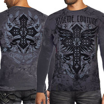 Xtreme Couture Status Unknown Celtic Cross Wings UFC MMA Mens Thermal Grey S-L - £47.08 GBP