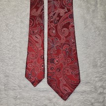 Daniel Cremieux Red Paisley 100% Silk Hand Made in Italy Neck Tie 60.5&quot; ... - $26.72