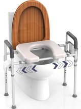 Raised Toilet Safety Seat Adjustable Width w Handles Heavy Duty 350lb He... - £44.12 GBP
