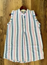Cloth &amp; Stone Anthropologie Womens Rayon Stripe  Blouse Size L Sleeveles... - $452.11 MXN