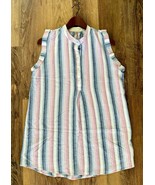 Cloth &amp; Stone Anthropologie Womens Rayon Stripe  Blouse Size L Sleeveles... - $23.75