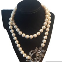 Heidi Daus Faux Pearl Necklace with Crystals in Box NEW - £142.43 GBP
