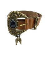 Morgan Taylor Leather Belt Embellished Buckle Italy Size Medium - $27.71
