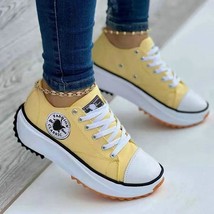 Canvas Sneakers Women Fashion Shoe Yellow 40 - £19.97 GBP