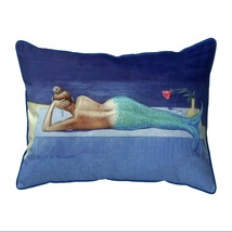 Betsy Drake Mermaid Large Indoor Outdoor Pillow 16x20 - £37.60 GBP