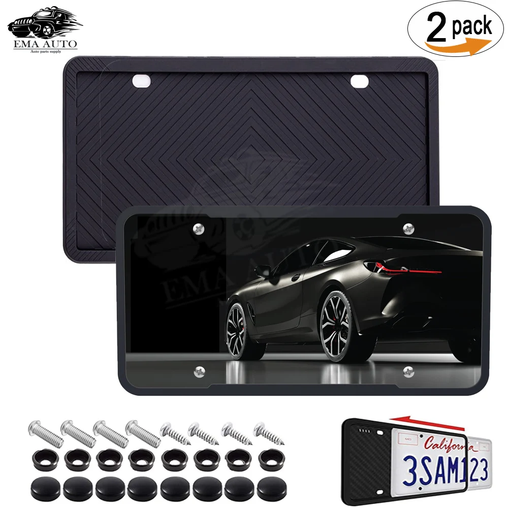 Silicone License Plate Frame, GM American Cars Black License Plate Frame... - $19.99+