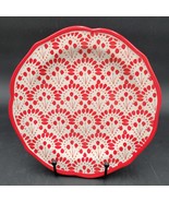 New Pioneer Woman BETSY Salad Plates 8.75&quot; Red on White Floral Peacock D... - $12.19 CAD