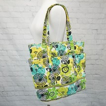 ❤️ VERA BRADLEY Lime&#39;s Up Go Round Zip Tote Green Yellow Black Floral - £15.21 GBP