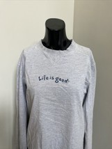 Life is Good Men&#39;s Long Sleeve Grey Graphic T-shirt Men&#39;s Med - $8.86