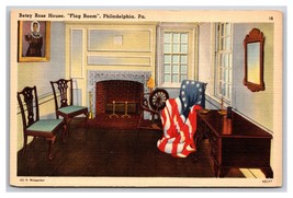 Flag Room Betsy Ross House Philadelphia Pennsylvania PA UNP Linen Postcard T23 - £2.25 GBP