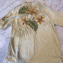 Tommy Bahama Men’s Button-Up Short Sleeve Shirt 100% Silk Beige Sz XL - £21.57 GBP