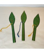 3 Unique Vintage Art Deco 20s Green Leaf Bridge Tally Cards Junk Journal... - $9.87