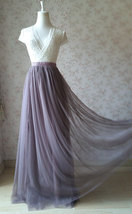 Brown Floor Length Tulle Skirt Women Plus Size Tulle Skirt for Wedding image 1