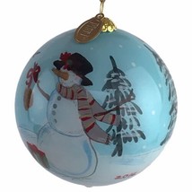 Pier One 2016 Li Bien Santa Sleigh Snowman Christmas Ornament Handpainted - £32.92 GBP