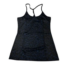 H Halston Studio Y Tank Womens S Blue Abstract Leopard Athletic Gym Base... - $24.47