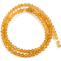 Topaz Bicone Faceted Glass Loose Beads 3mm 1 Strand - £5.76 GBP