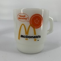 Milk Glass Coffee Cup Mug Fire King Anchor Hocking Vtg McDonald’s Good Morning! - £34.02 GBP