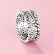 925 Sterling Silver Lavish Sparkle Ring with Clear Zirconia For Women - $21.99
